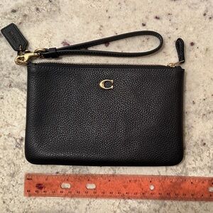 Coach Black Leather Wristlet